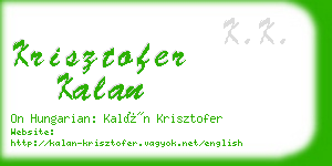 krisztofer kalan business card